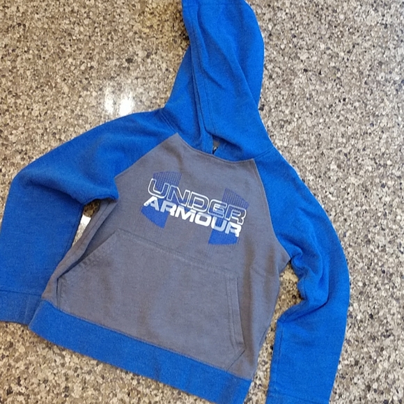 5/$25 Under Armour hoodie, YXS, blue/grey - Picture 1 of 5